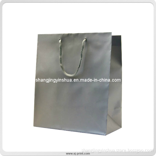 Gift Packaging Matt Silver Paper Shopping Bag